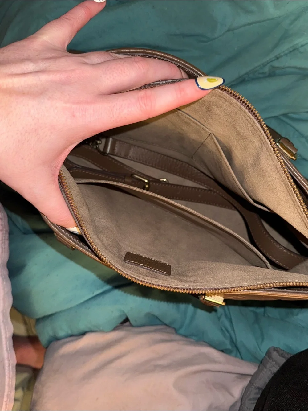 Designer Inspired Brown Monogram Empreinte Leather Tote